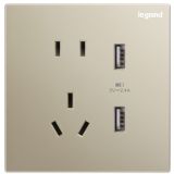 羅格朗開關插座 逸景零售 米蘭金 USB充電五孔插座 五孔USB