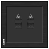 羅格朗酒店客控 逸遠 拉絲黑 二位電腦插