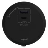 羅格朗軌道插座 LPT系列 黑色 圓形A+C USB（PD20W）適配器